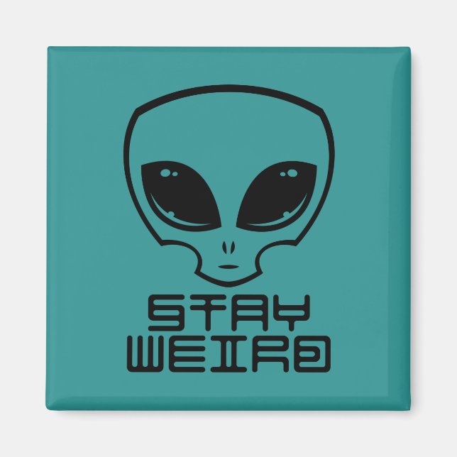 Stay Weird Alien Head Magnet (Front)