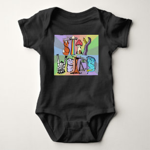 Stay Weird Baby Bodysuit Rainbow Background 