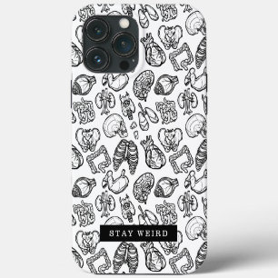 Stay Weird Black & White Human Anatomy Biology iPhone 13 Pro Max Case