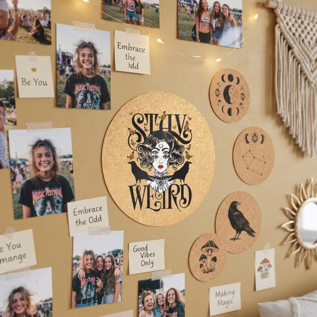 Stay Weird Classic Round Sticker (Creator Uploaded)