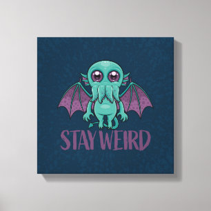 Stay Weird Cute Cthulhu Monster Canvas Print