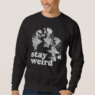 Stay Weird Cute Frogs & Mushrooms Guitar Banjo Mu Sweatshirt