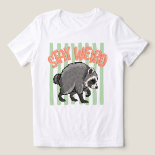 Stay Weird Cute Raccoon Funny Animal Retro Aesthet Tri-Blend Shirt
