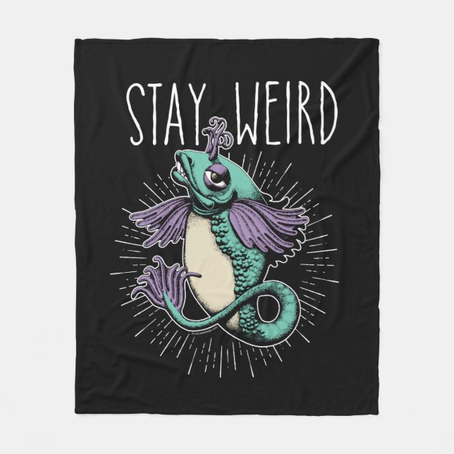 Stay Weird Fleece Blanket (Front)