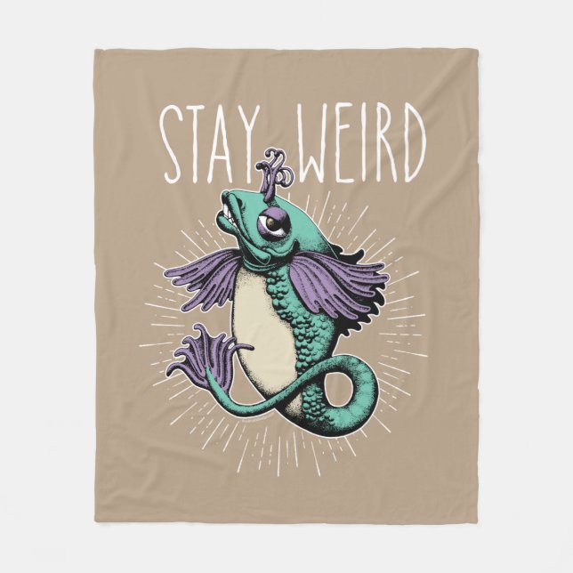 Stay Weird Fleece Blanket (Front)