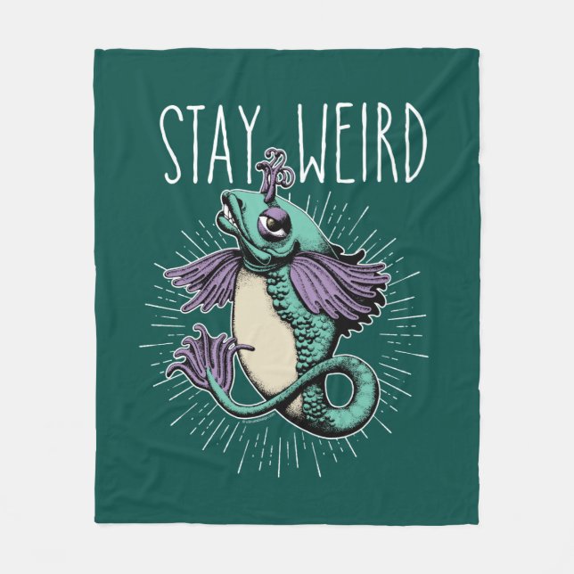 Stay Weird Fleece Blanket (Front)
