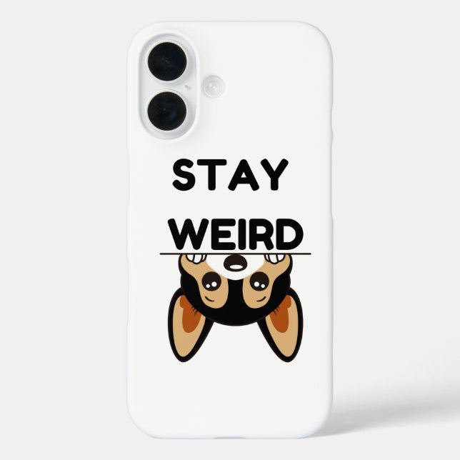 Stay Weird Funny Boston Terrier Cartoon Dog  Case-Mate iPhone Case (Back)