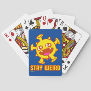 STAY WEIRD funny crazy creature surprise gift      Playing Cards