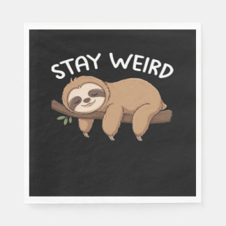 Stay Weird funny sloth for animal lover men women  Napkin