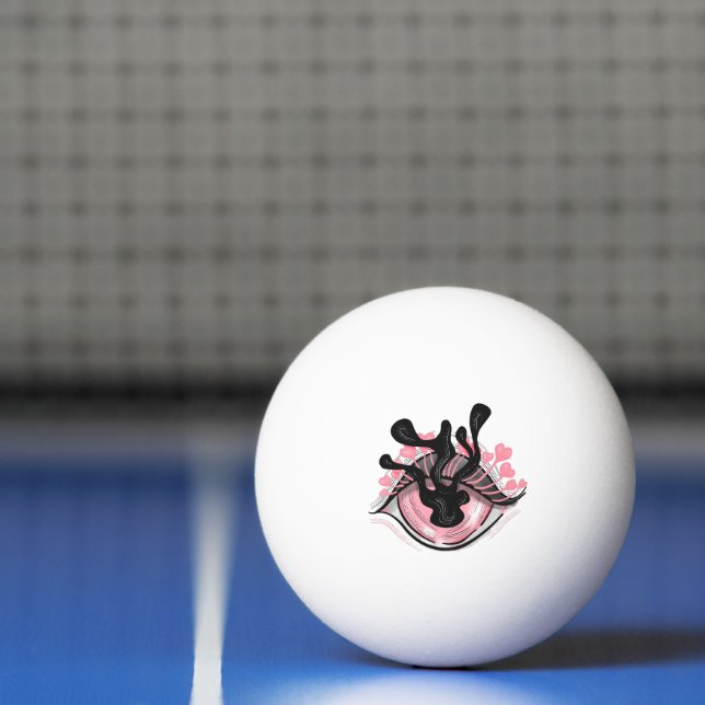 Stay Weird Goth Pink Eye Creepy Horror Wicca Ping Pong Ball (Net)