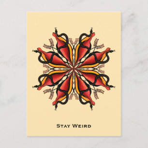 Stay Weird - Goth Snakes Flower Tattoo Style Postcard