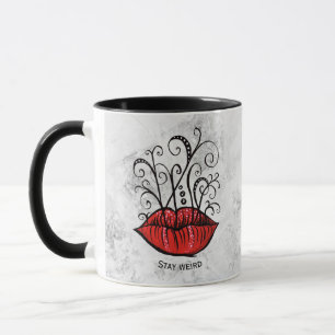 Stay Weird Gothic Lips Tattoo Oddity Mug