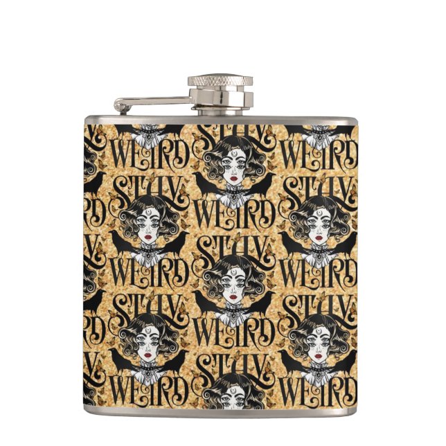 Stay Weird Hip Flask (Front)