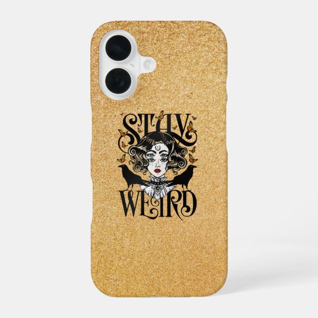 Stay Weird iPhone 16 Case (Back)