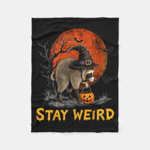 Stay Weird Jimothy Seattle Raccoon Halloween Full Fleece Blanket