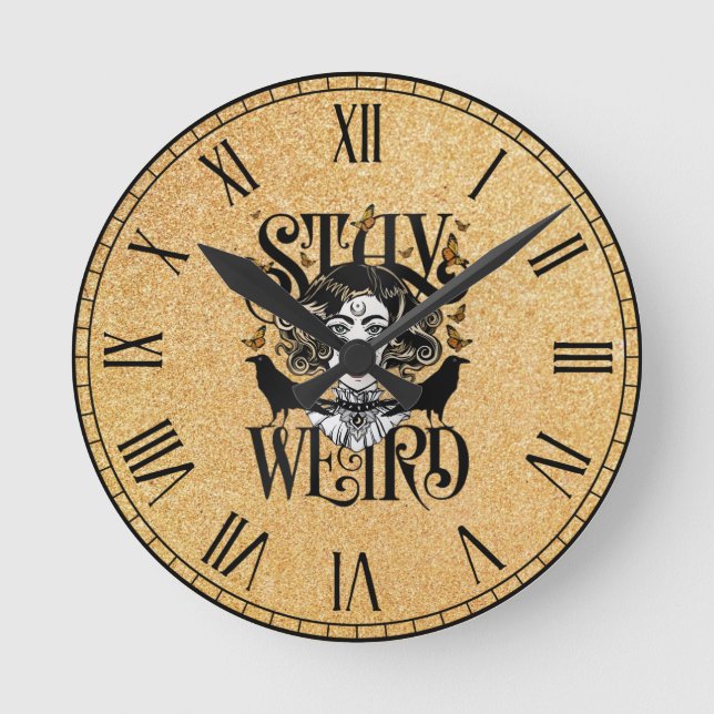 Stay Weird Round Clock (Front)