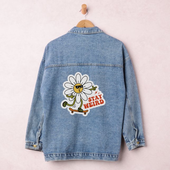 Stay Weird Skateboarding Daisy Denim Jacket (Hangar)