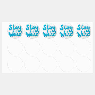 Stay Weird Typography Sticker Label