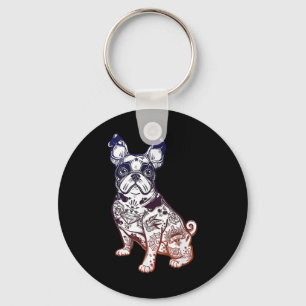 Stay Weird - Vintage French Bulldog Tattoo Pet Lov Keychain
