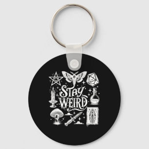 Stay Weird Witchy Vibes Witch Spooky Season Happy  Keychain