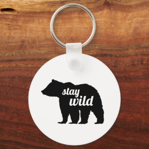 Stay Wild Bear Silhouette Keychain