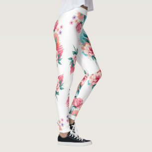 Stay Wild Bloom and Grow Pink Floral Motivational Leggings