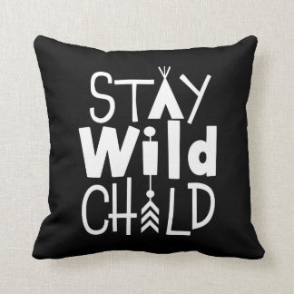 Stay Wild Child Throw Pillow