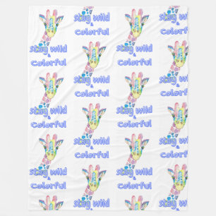 Stay Wild & Colorful – Cute Colorful Giraffe Water Fleece Blanket