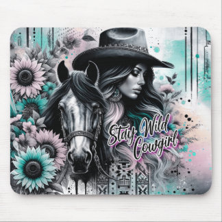 Stay wild cowgirl western  mouse pad