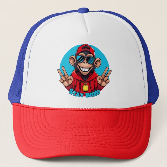 Stay Wild – Funny Streetwear Trucker Hat (Front)