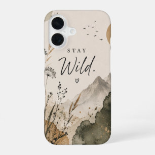 Stay Wild iPhone Case Minimalist Botanical Phone