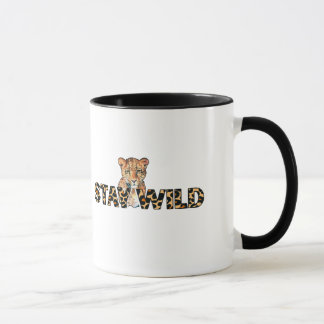 Stay Wild – Leopard Print with Cheetah Head Mug
