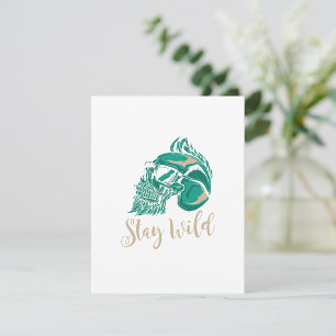 Stay Wild Modern Bearded Skull Card