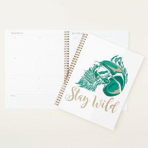 Stay Wild Modern Bearded Skull Planner