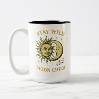 Stay Wild Moon Child Art Two-Tone Coffee Mug