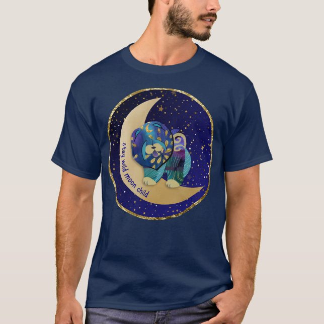 STAY WILD MOON CHILD Chow dog Dark shirts (Front)