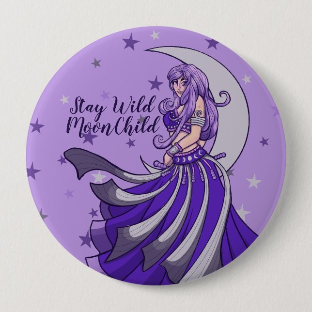 Stay Wild Moon Child Classic  4 Inch Round Button (Front)