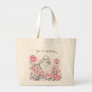 Stay Wild, Moon Child   Dreamy Midnight Garden Tot Large Tote Bag