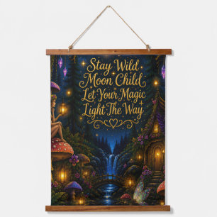 Stay Wild Moon Child Enchanted Forest Wall Hanging Tapestry