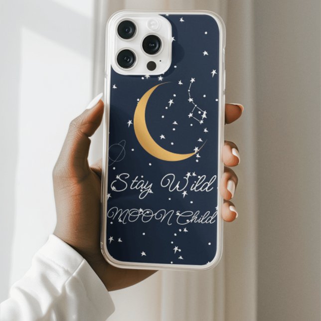 Stay Wild Moon Child Phone Case – Galaxy Boho  (Cuteness overload! This kawaii anime girl phone cover is sweet, soft, and totally dreamy. 🍓✨)