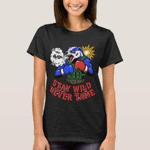 Stay Wild Never Tame Boxer Badger Graphic T-Shirt