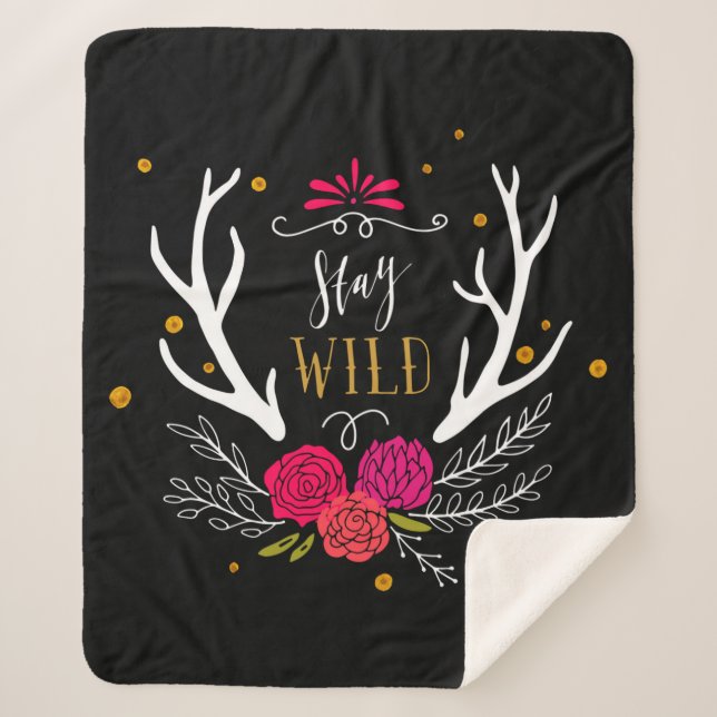 Stay Wild Sherpa Blanket (Front)