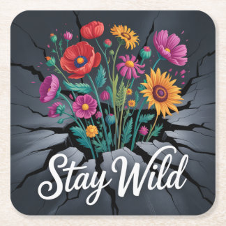 Stay Wild Square Paper Coaster