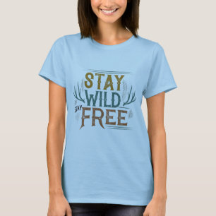 "Stay Wild, Stay Free" Colourful T-Shirt Design