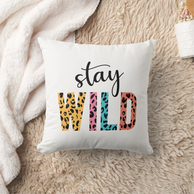 Stay Wild Throw Pillow (Blanket)