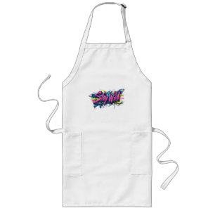 "Stay Wild" - Vibrant Graffiti-Style Text Design Long Apron