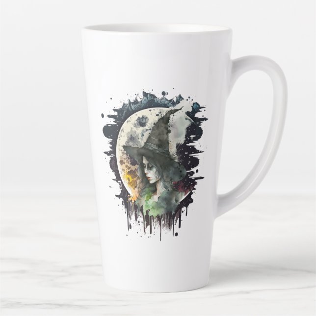 Stay Witchy | Witch and Full Moon Halloween Latte Mug (Right)