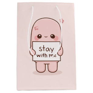 Stay With Me Aesthetic Quote Design Romantic Medium Gift Bag