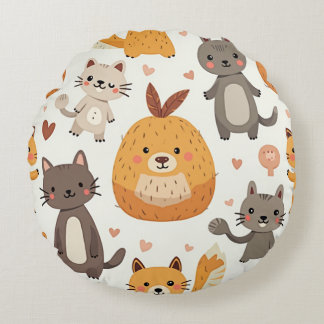 STAY WITH U(CUTE FRIENDS) ROUND PILLOW