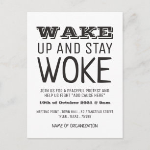 Stay Woke, Campaign Meeting Point Invite Postcard